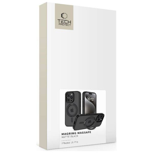 Case IPHONE 16 PRO Tech-Protect MagRing MagSafe Matte black 5906302311569