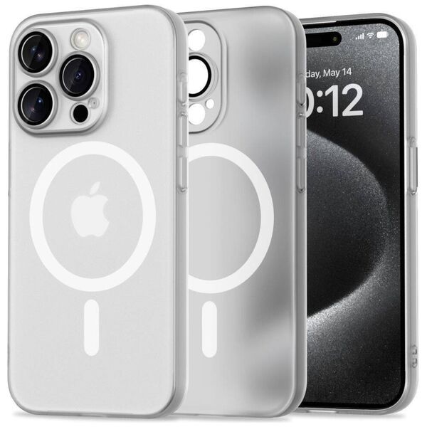 Case IPHONE 15 PRO Tech-Protect Magslim MagSafe Matte white 5906302312481