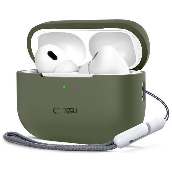 Case APPLE AIRPODS PRO 1 / 2 Tech-Protect Silicone Olive green 5906302313693