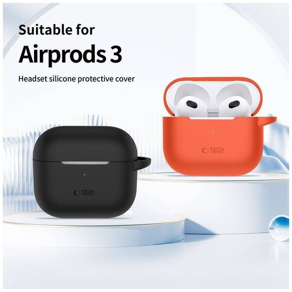 Case APPLE AIRPODS 3 Tech-Protect Silicone black 5906302375073