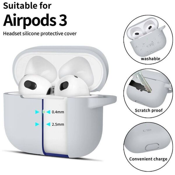 Case APPLE AIRPODS 3 Tech-Protect Silicone Crayon gray 5906302375097