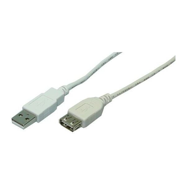 Kabel USB LogiLink USB-A - USB-A 3 m Biały (CU0011)