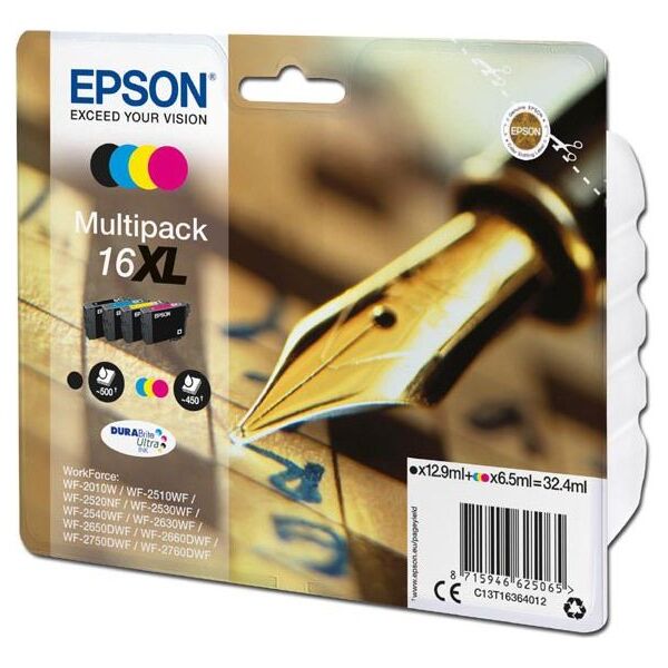 Tusz Epson Tusz C13T16364012, T163640, 16XL (CMYK, 3x6.5/12.9ml)