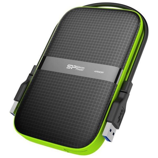 Dysk zewnętrzny HDD Silicon Power Armor A60 4TB Czarno-zielony (SP040TBPHDA60S3K)