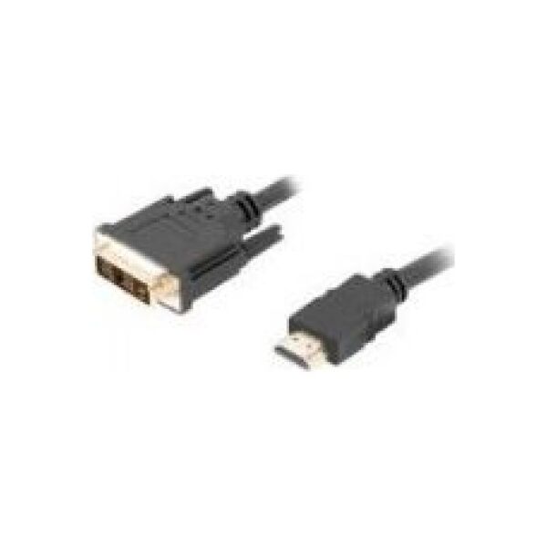 Kabel Lanberg HDMI - DVI-D 0.5m czarny (CA-HDDV-10CC-0005-BK)
