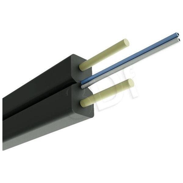 Alantec Kabel światłowodowy FTTH płaski SM 2J 9/125 LSOH Czarny 1000m (FOK-W2J-SM-A-C)