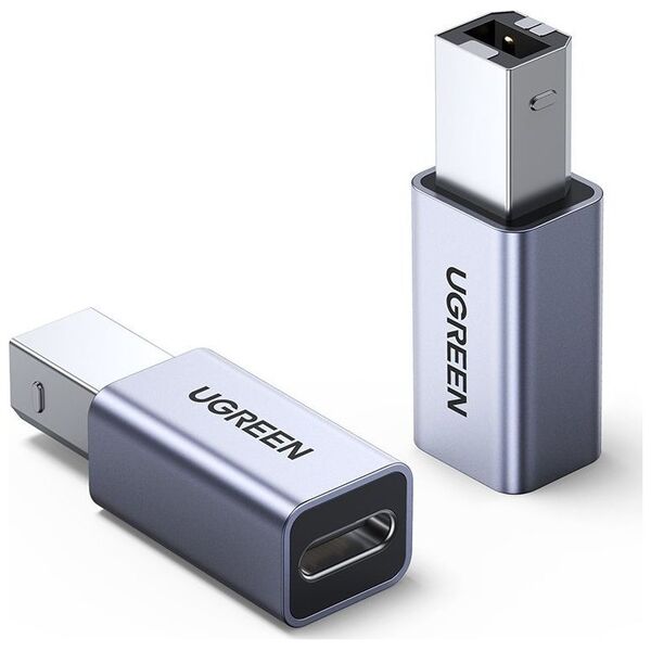 Adapter USB Ugreen US382 USB-C - USB-B Srebrny  (20120)