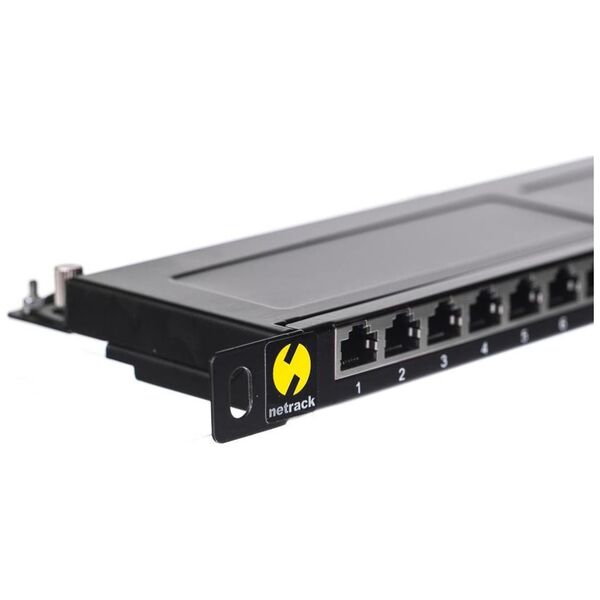 NetRack Patch panel 19" 0,5U 24-porty Kat. 5e FTP (104-12)