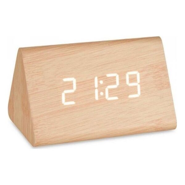 Gift Decor Cyfrowy Zegarek Stacjonarny Brązowy PVC Drewno MDF (11,7 x 7,5 x 8 cm)
