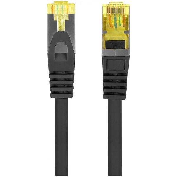 Lanberg Patchcord kat.6a S/FTP LSZH CU 1m fluke passed czarny