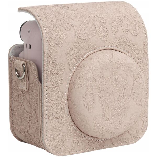 Pokrowiec LoveInstant Futerał Etui Pokrowiec Osłona Case do Fuji FujiFilm INSTAX Mini 12 - Haft Beżowy