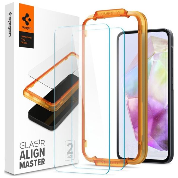 Spigen Spigen Glass tR AlignMaster 2 Pack - Samsung Galaxy A35