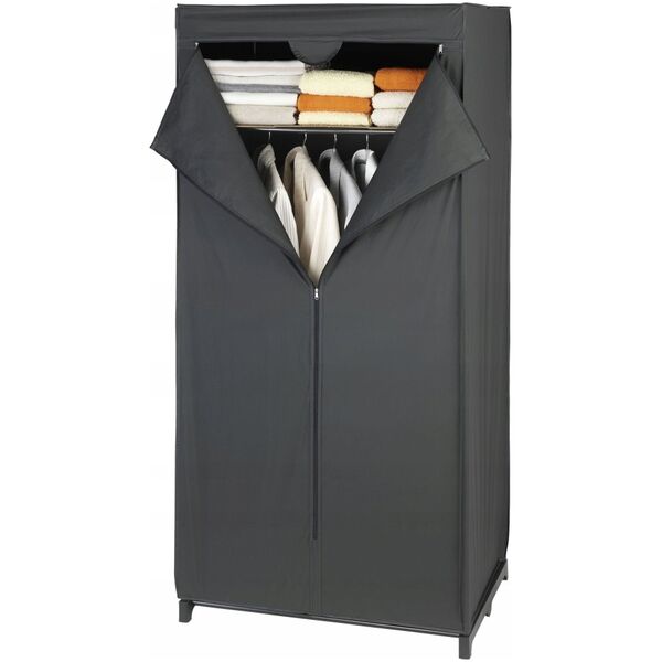Alpina Szafa tekstylna DEEP BLACK, składana garderoba, 160x75x50cm, WENKO