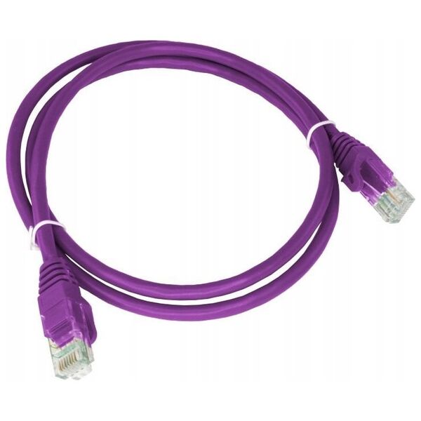 Alantec Patch-cord ALANTEC kat.6A U/UTP fioletowy 0,25m LSOH