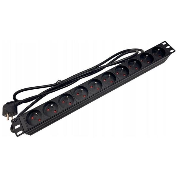 Alantec Listwa zasilająca 19" 230V - 10 gniazd (typu E - CEE 7/5), kabel 1,8m CEE 7/7 ALANTEC