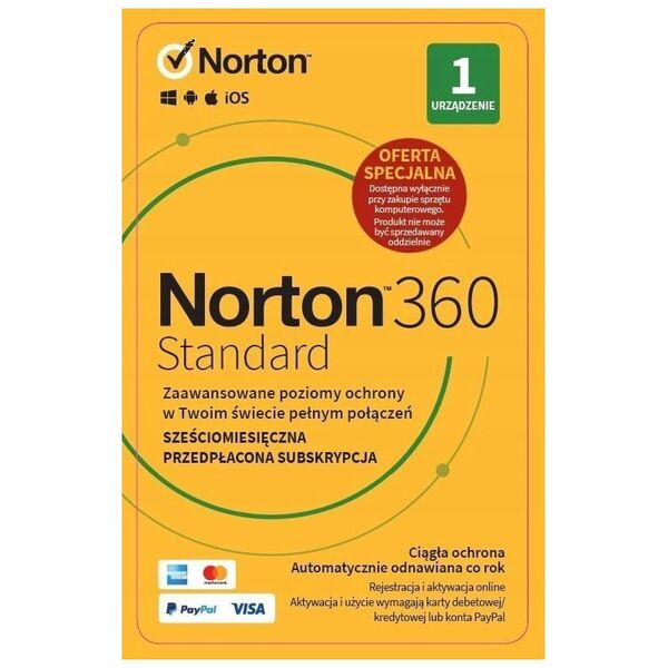 Norton 360 Standard PL 1 - device - licencja na 6 miesięcy