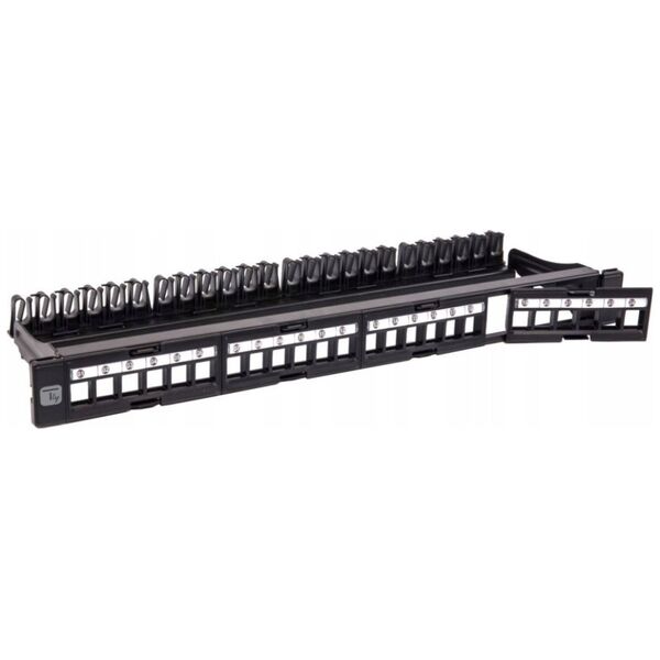 Techly Techly 368567 Patch panel na 24 moduły Keystone, 1U, Rack 19"
