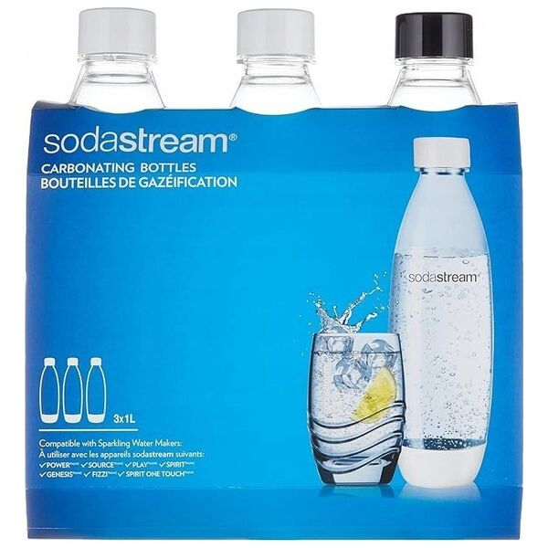 Sodastream Sodastream PET Bottle Fuse (3 Bottles, 1L, black/white) (2260748)