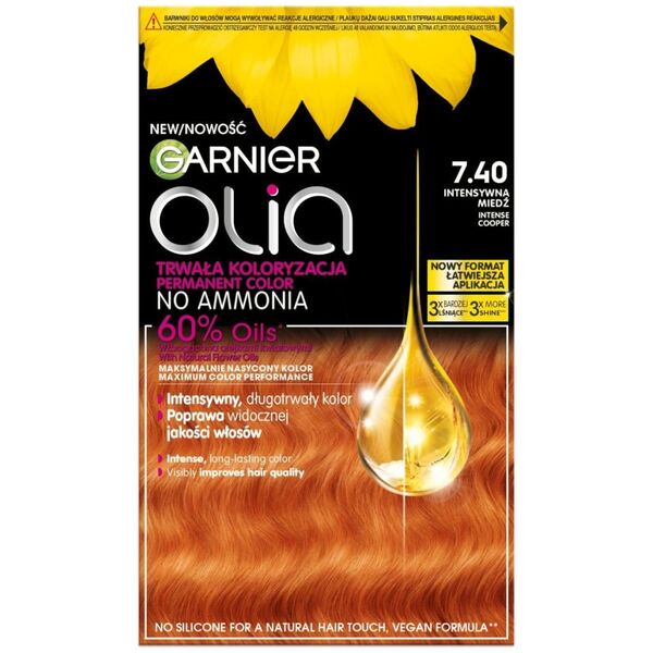 Alkotest GARNIER_Olia farba do włosów 7.40 Intense Copper