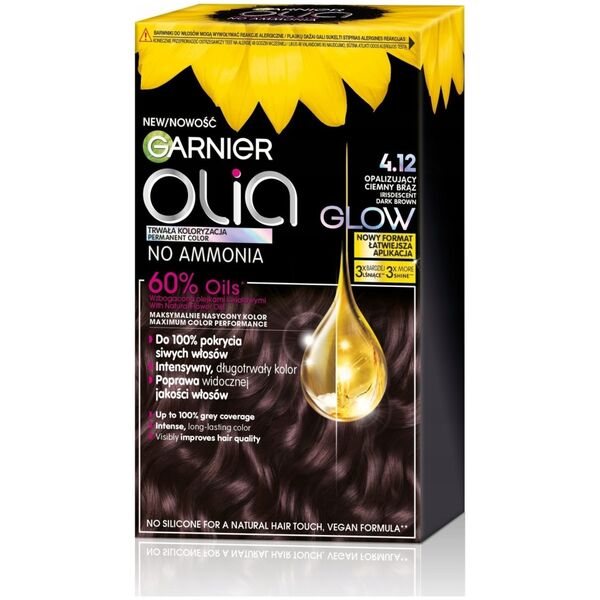 Alkotest GARNIER_Olia farba do włosów 4.12 Irisdescent Dark Brown