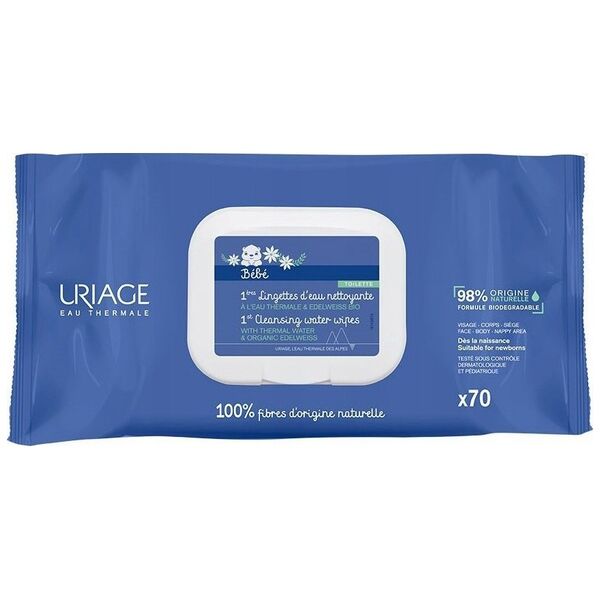Alkotest URIAGE_Baby 1st Cleansing Water Wipes chusteczki nawilżające dla dzieci 70szt