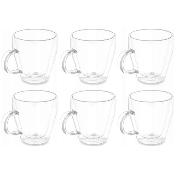 Vivalto Zestaw kubków z podwójnym dnem i ściankami, 6 sztuk, 270 ml