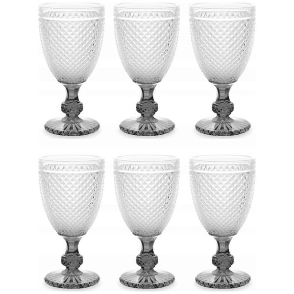 Vivalto Kieliszek do wody z kryształowym wzorem, 256 ml, 6 sztuk