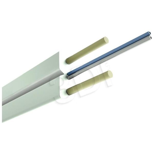 Alantec Kabel światłowodowy FTTH płaski SM 2J 9/125 LSOH Biały 1000m (FOK-W2J-SM-A-B)