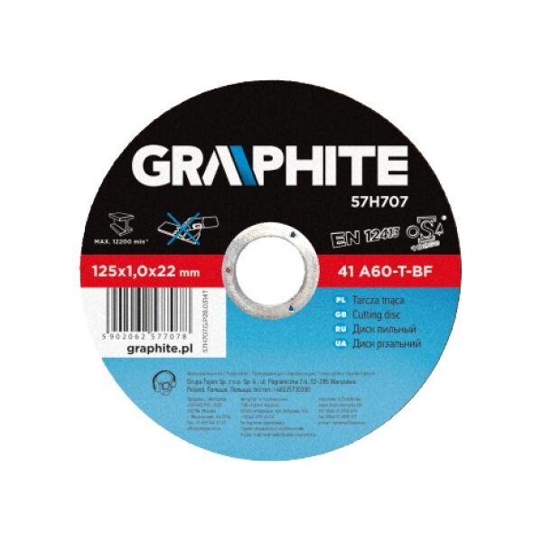 Graphite Tarcza tnąca do metalu 125x2.5x22.2mm (57H708)