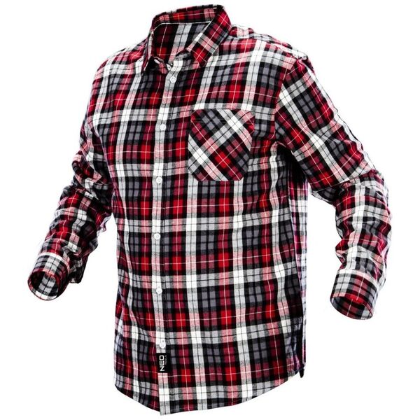 Neo Koszula flanelowa (Koszula flanelowa krata czerwono-czarno-biała, rozmiar XXL)