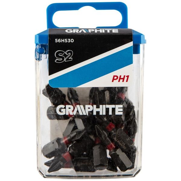 Graphite Końcówka wkrętakowa (Bity udarowe PH1 x 25 mm, 20 szt.)