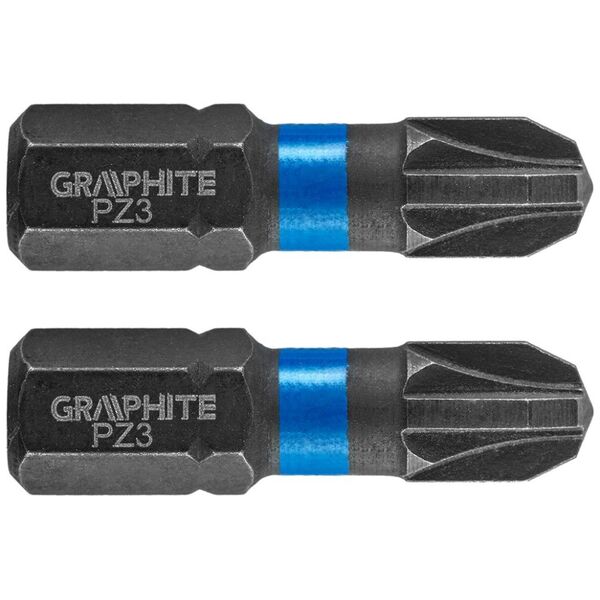 Graphite Końcówka wkrętakowa (Bity udarowe PZ3 x 25 mm, 2 szt.)