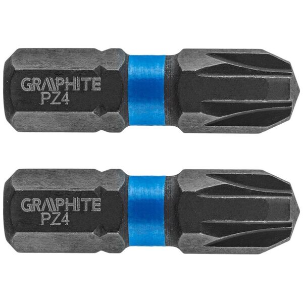 Graphite Końcówka wkrętakowa (Bity udarowe PZ4 x 25 mm, 2 szt.)