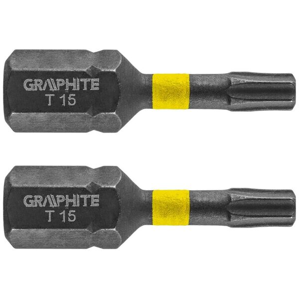 Graphite Końcówka wkrętakowa (Bity udarowe TX15 x 25 mm, 2 szt.)
