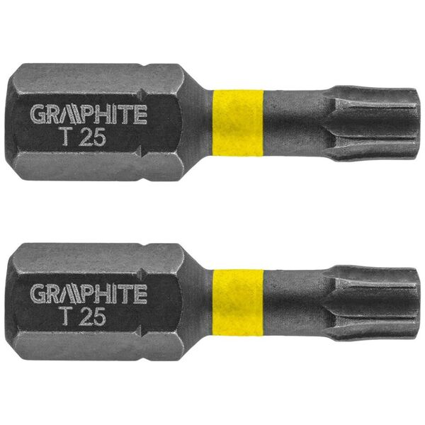 Graphite Końcówka wkrętakowa (Bity udarowe TX25 x 25 mm, 2 szt.)