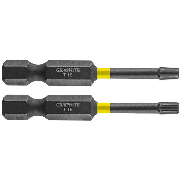 Graphite Końcówka wkrętakowa (Bity udarowe TX15 x 50 mm, 2 szt.)
