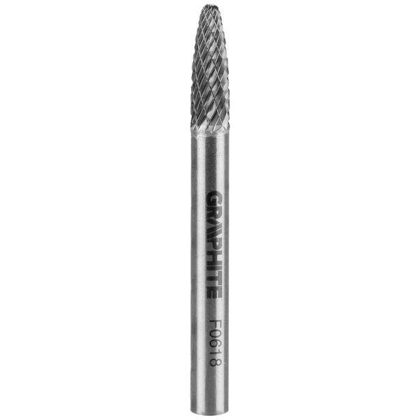 Graphite FREZ DO METALU HM TYP F (OSTROŁUKOWY ZAOKRĄGLONY) 6 X 18 MM TRZPIEŃ 6 X 45 MM 55H369 GRAPHITE