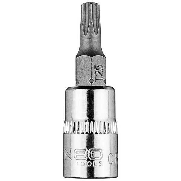 Neo Końcówka TORX TX25 na nasadce 1/4", krótka, 37 mm