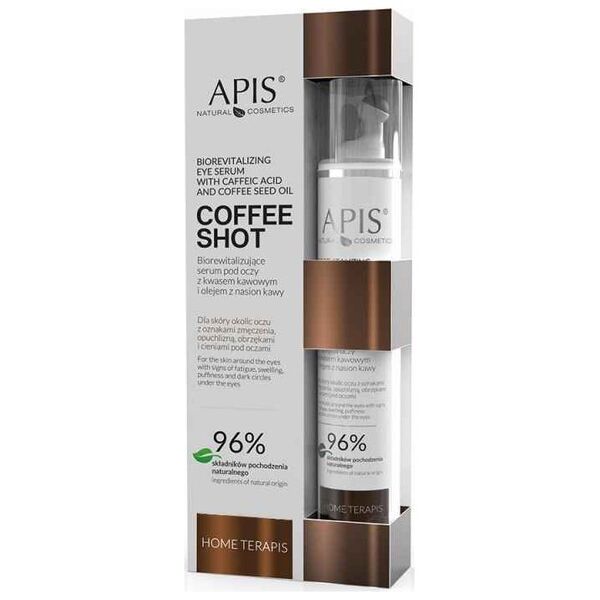 Activeshop Apis coffee shot home terapis, biorewitalizujące serum pod oczy z kwasem kawowym i olejem z nasion kawy 10 ml