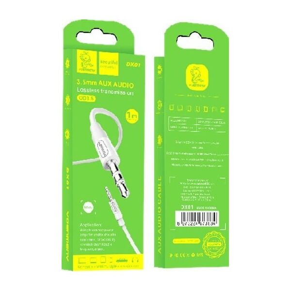 Kabel Vega KABEL STEREO DENMEN JACK DO JACK 3,5 CALA BIAŁY 1M DX01>
