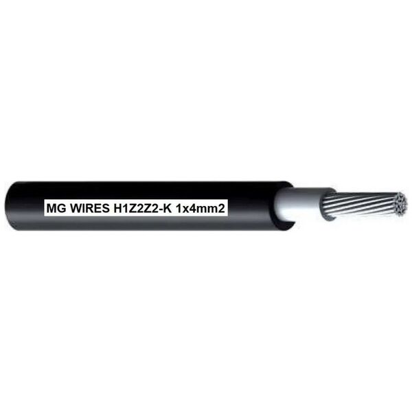 MG Przewód fotowoltaiczny // MG Wires // 1x4mm2, 0,6/1kV czarny H1Z2Z2-K-4mm2 BK, szpula 500m