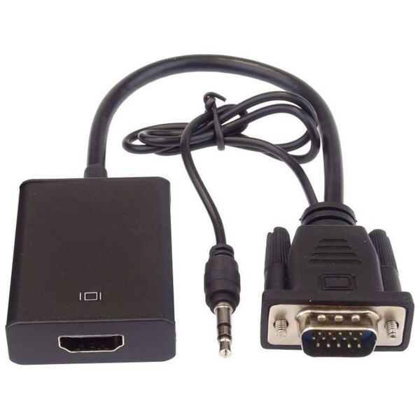 Adapter AV PremiumCord HDMI - D-Sub (VGA) + Jack 3.5mm czarny