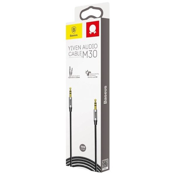 Baseus Cablu Audio Jack la Jack, 1.5m - Baseus (CAM30-CS1) - Black 6953156257207 έως 12 άτοκες Δόσεις