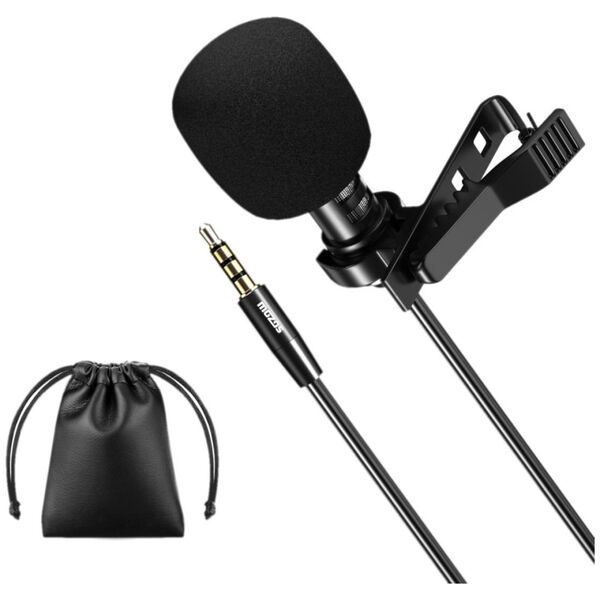 Mikrofon Mozos krawatowy z klipsem do rozmów, jack 3.5 mm (LAVMIC1)