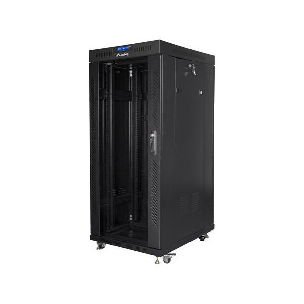 Szafa Lanberg SZAFA INSTALACYJNA RACK STOJĄCA 19" 27U 800X1200 CZARNA DRZWI SZKLANE LCD LANBERG (FLAT PACK)