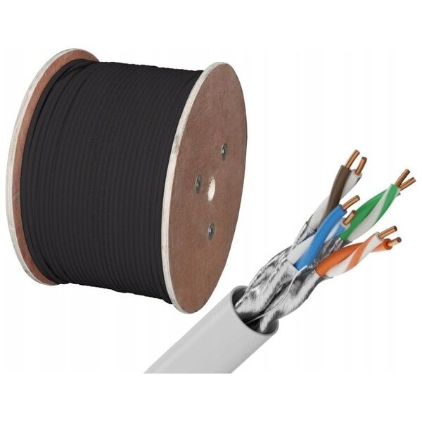 Alantec Kabel U/FTP kat.6A ZEWNĘTRZNY ŻELOWANY, 4x2x23AWG 500m (10Gb/s), ALANTEC