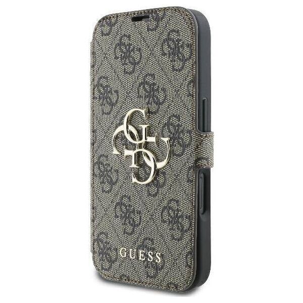 Original Case IPHONE 16 PLUS Guess Book 4G Metal Logo (GUBKP16M4GMGBR) brown 3666339346171