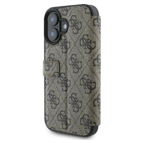 Original Case IPHONE 16 PLUS Guess Book 4G Metal Logo (GUBKP16M4GMGBR) brown 3666339346171