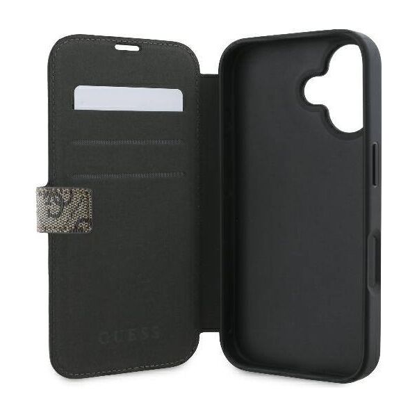 Original Case IPHONE 16 PLUS Guess Book 4G Metal Logo (GUBKP16M4GMGBR) brown 3666339346171
