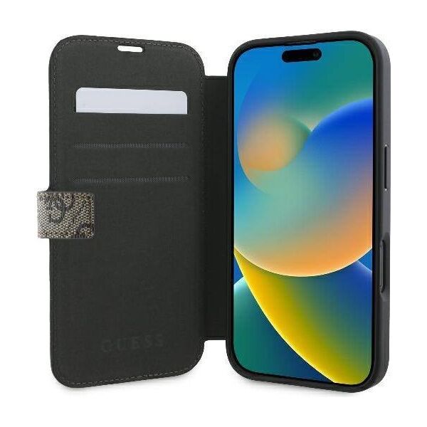 Original Case IPHONE 16 Guess Book 4G Metal Logo (GUBKP16S4GMGBR) brown 3666339346164